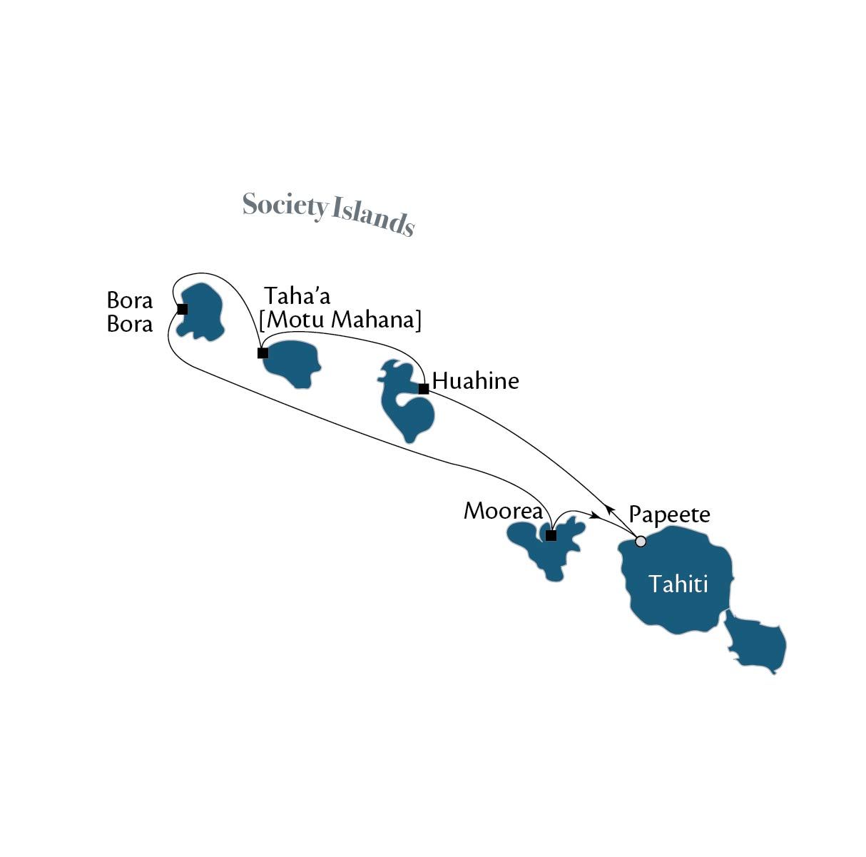 Map - 2019 Tahiti Society Islands 7 night, hi-res